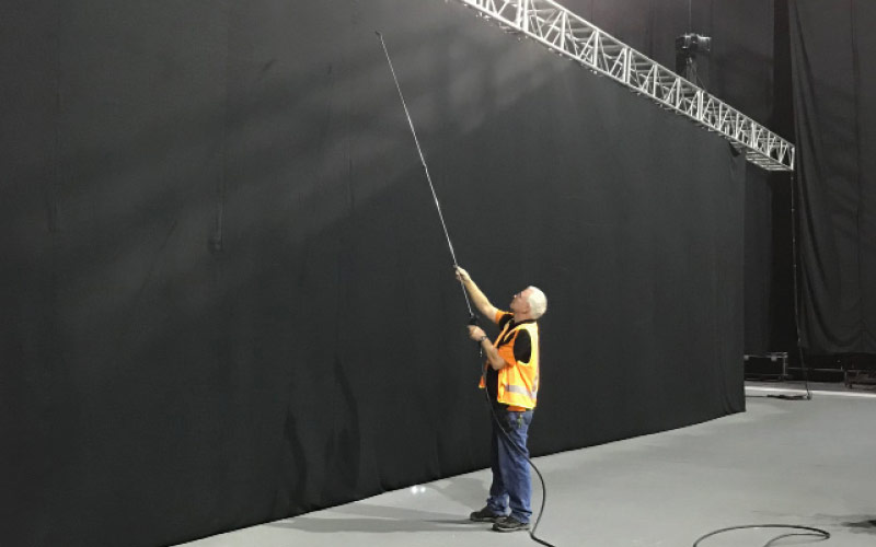 cleaning curtain fire retardant