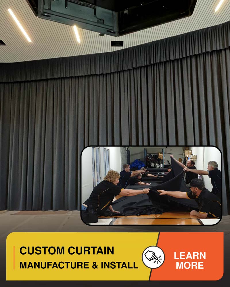 custom venue curtains stage queensland