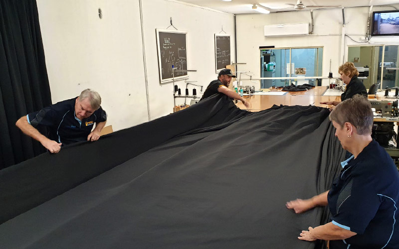 sewing large stage curtain